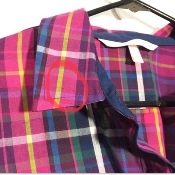 VICTORIA’S SECRET PLAID LONG SLEEVE BUTTON UP SLEEPING SHIRT SZ SMALL - Picture 7 of 7